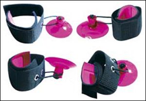 4 Menottes "Fantasy Bondage"  (Noir / Rose)
